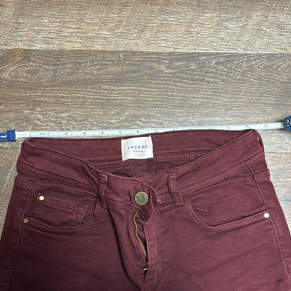 Sézane - excellent condition ankle length burgundy jeans size 27 but fit like 25 - Picture 12 of 15